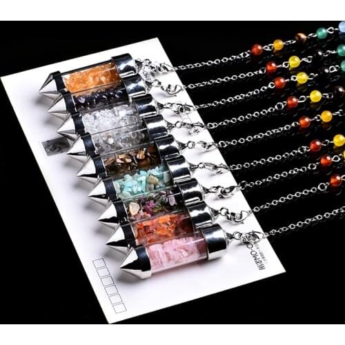 1PC Natural Crystal Mineral Ornaments Bullet Wishing Bottle Spiritual Yoga Energy Converter Home Decor Couple Decoration Gifts