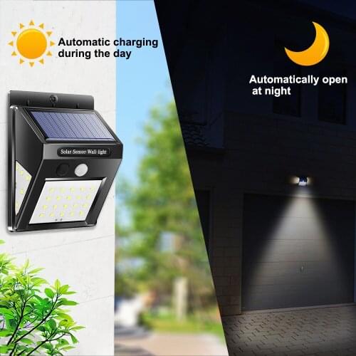 Waterproof Solar Power Lights Pir Motion Sensor Outdoor Garden Led Wall Lamps