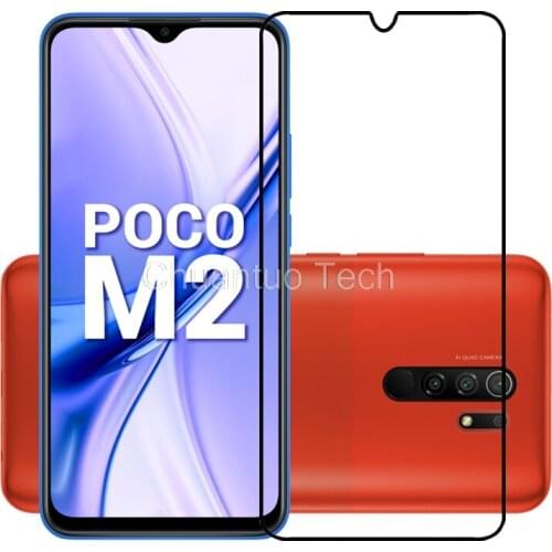 75 Pcs/Lot 2.5D Premium Tempered Glass for Xiaomi Poco M2 Full Cover Screen Protector Protective Film for Xiaomi Poco M2