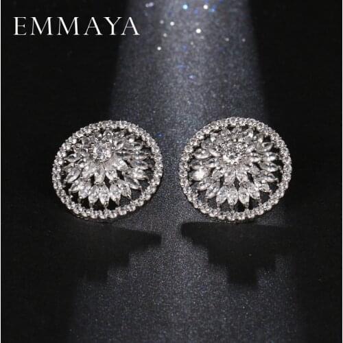 EMMAYA Fantastic AAA CZ Stone Silver Color Stud Earring Jewelry for Women Wedding Brinco Accessories