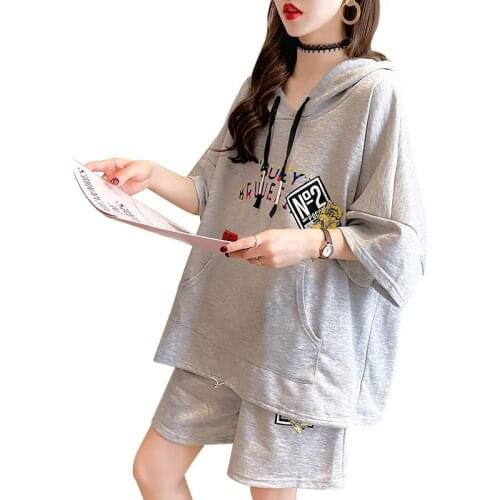 Womens Casual Running Sports Suit Summer Fashion Solid Color Short Sleeve T-shirt and Shorts 2 Pieces Set Tracksuit Outfits