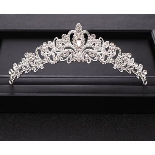 AiliBride Bridal Tiara Crown Queen Wedding Hair Accessories Crystal Princess Crowns Bridal Headpiece Women Hair ornaments