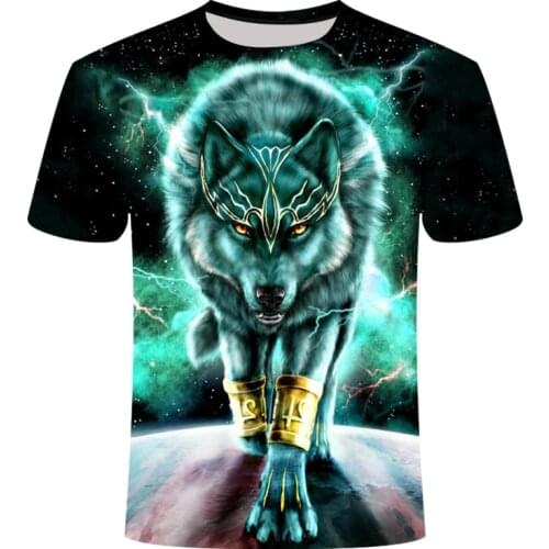 Winter 2021 Cool T-Shirt Print Wolf 3DT Mens And Womens Summer Sleeve Short Sleeve T-shirt