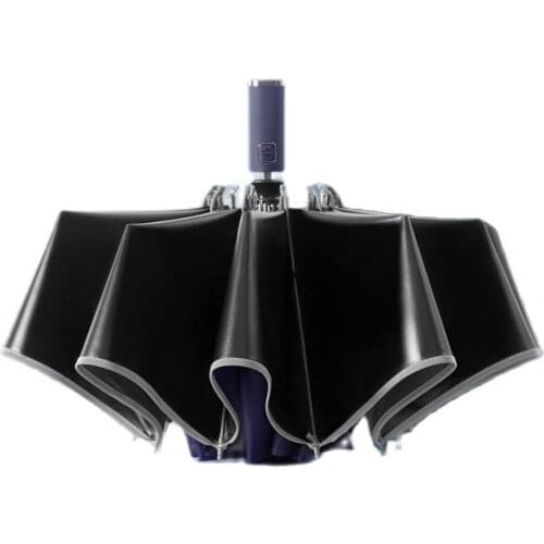Automatic Men Folding Reverse Umbrella Parasol Women Travel Sun Reverse Folding Umbrellas Black Windproof Business 10K Parapluie