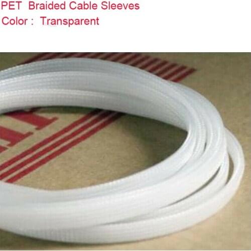 1-20M 3-16mm Transparent Snakeskin Mesh Wire Cable Sleeves PET Expandable Insulation Sheathing Braided Pipe Protect Nylon Tight