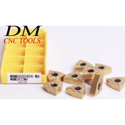 10pc WNMG080404 -MA US735 WNMG431 lathe turning Carbide Inserts CNC blades