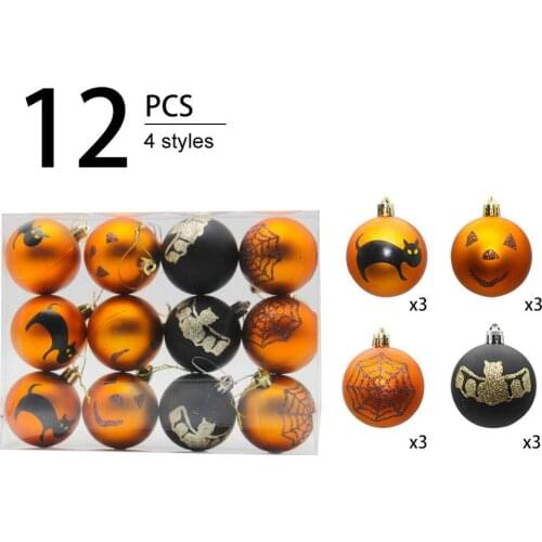 12pcs Halloween Decorations 6cm/12 Painted Matte Plastic Balls Scene Layout Props Living room Party bedroom decorative balls