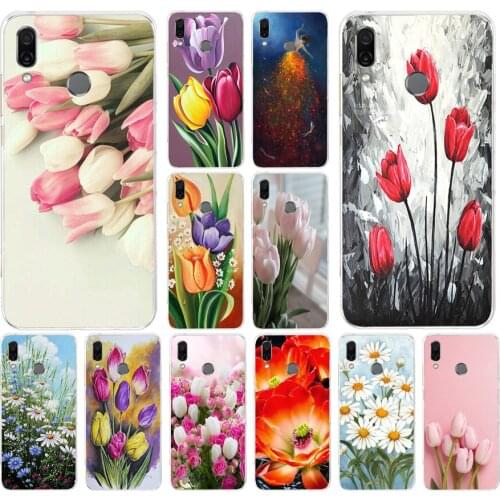 13AS Beautiful flower tulips Soft Silicone Tpu Cover phone Case for huawei Honor 8 8a Prime 8s 8x 8 lite 9 9x 10 10i lite
