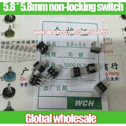 40pcs WSH 5.8 * 5.8mm non-locking switch potentiometer / black bottom white handle