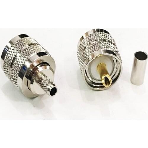 5PCS UHF PL259 Male Crimp Straight Connector for RG58 RG142 LMR195 Pigtail Coaxial Cable