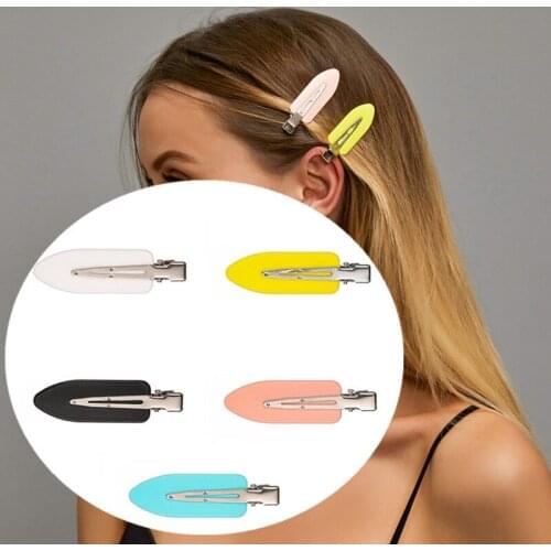 5PCS Lovely Triangle Leaves Type Metal Candy Color Girls Hairpins Hair Clip Kids Headwear Children Accessories Baby BB Clips