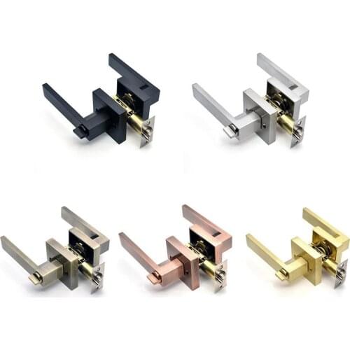 American Indoor Door Lock Single Tongue Office Handle Lock Household Three-bar Lock Room Wooden Door Aluminum Alloy Handle Lock