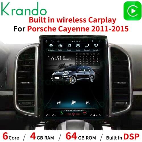 Krando Android 9.0 4G 10.4'' Tesla Vertical Screen Car Radio Multimedia Audio Player For Porsche Cayenne 2011-2016 GPS Carplay