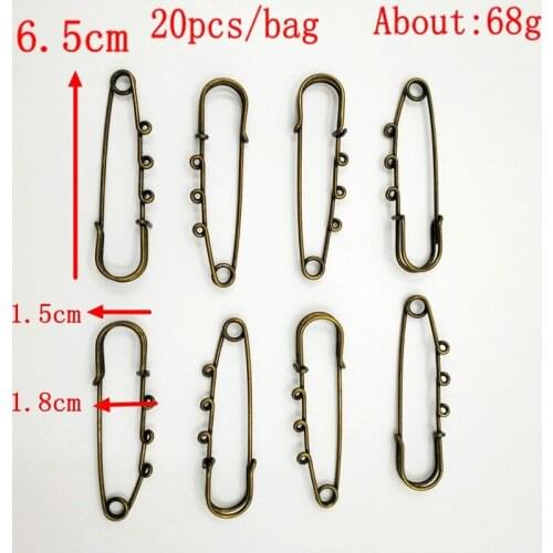 20pcs/lot 65 mm 3 holes Bronze metal jewelry and component brooch DIY Scrapbook jewelry accessories 008004007