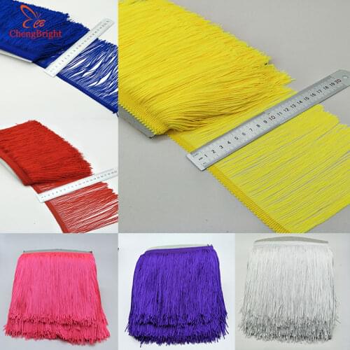 CHENGBRIGHT 10Yard 15cm Wide Lace Fringe Trim Tassel Fringe Trimming For Latin Dress Stage Clothe Accessories Lace Ribbon Tassel