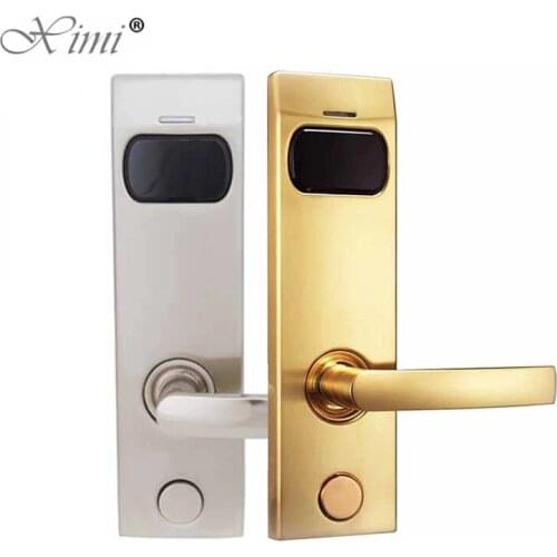 Digital Card Lock Stainless Steel Intelligent Card Key Unlock Hotel Door Lock System HM-210 Home Security Door Locks