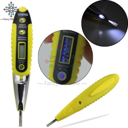 AC DC 12-250V Digital Test Pencil Multifunction Tester Electrical LCD Display Voltage Detector Test Pen for Electrician