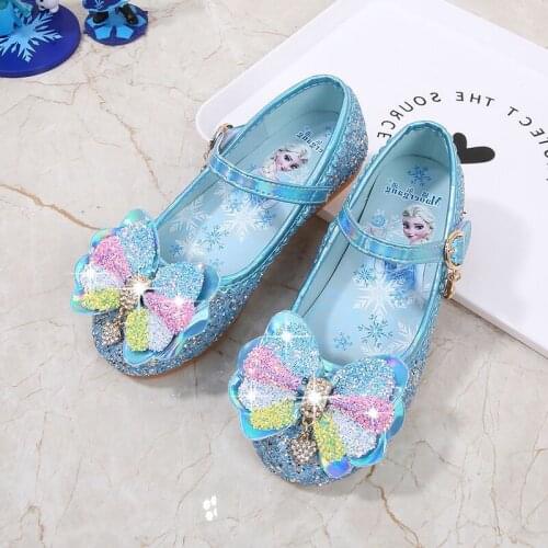 Disney New Princess Frozen Kids Sandals for Girls Casual Glitter Children Flat Heel Girls Shoes party Sandals