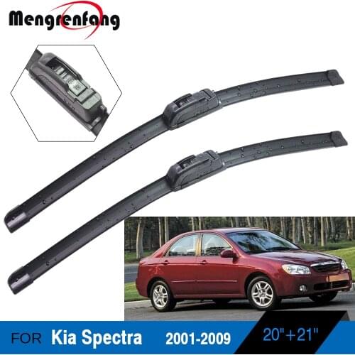 For Kia Spectra Hatchback Car Styling Front Windscreen Wiper Blades Soft Rubber Wiper J Hook Arms 2001-2009