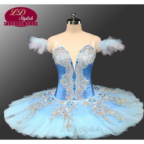 Adult Classical Ballet Tutu Blue Pancake Platter Tutu Costume Performance Competition Professional Tutus Ballerina Tutu LD0071