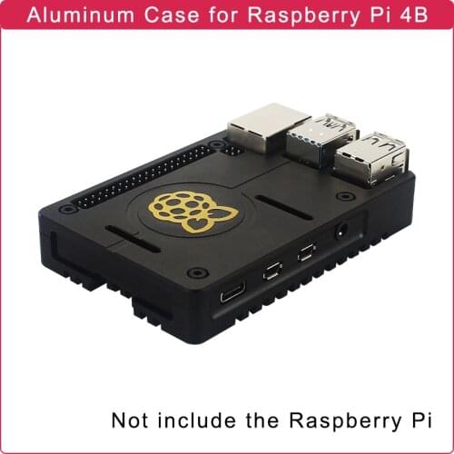 Raspberry Pi 4B Aluminum Alloy Case Ultra-thin CNC Metal Shell Passive Cooling Enclosure + 3.5 LCD for Raspberry Pi 4 Model B
