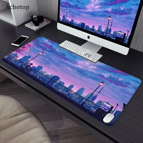 Mouse Pad Anime Sailor Moon Landscape Large Rubber Gaming Mousepad Kawaii 30x60 MousePad Keyboard Locking Edge Computer Desk Mat