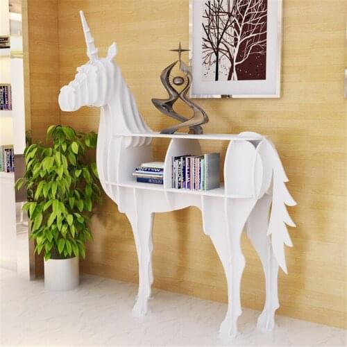 Unicorn creative bookshelf animal modeling porch table shop window floor decoration product display decorative shelf