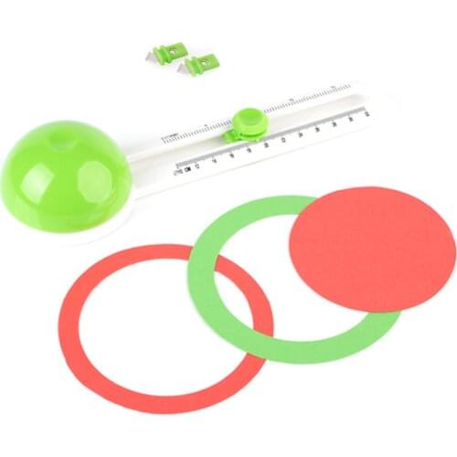 Circular Paper Cutter Rotary Circle Cutter Manual Round Cutting Tool Paper Trimmer Scrapbooking Tool with Replacement CutterHead