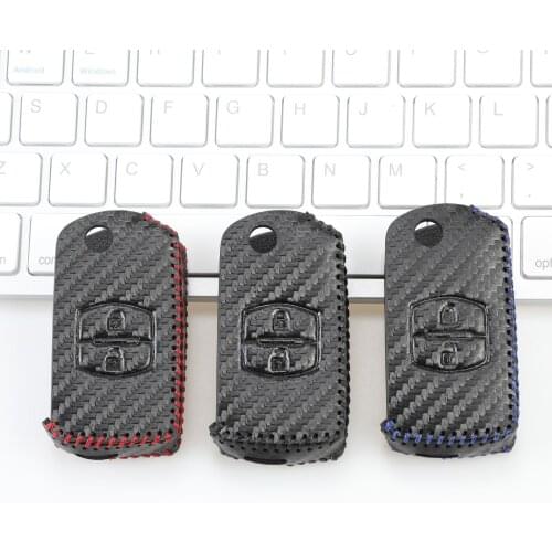 Kutery 2 Butttons Leather Car Remote Key Case For Mazda 3 2 6 M2 M3 M5 M6 CX-5 CX-7 CX-9 RX-8 MX5 Car Styling