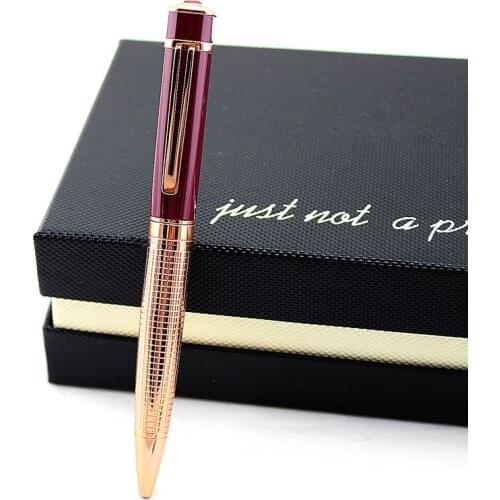 Fashion business diamond pen Office conference dedicated metal ballpoint pen Rose gold gift pen Rose gold student pen
