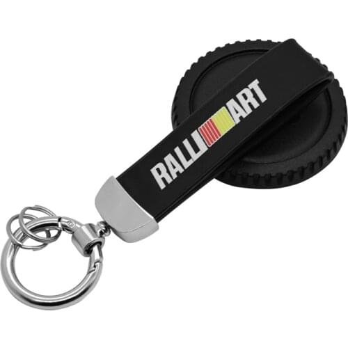 Metal+Leather Car Keychain Key Chain Car Interior For Mitsubishi RALLI ART ASX Outlander Lancer EX Pajeroa Auto accessories