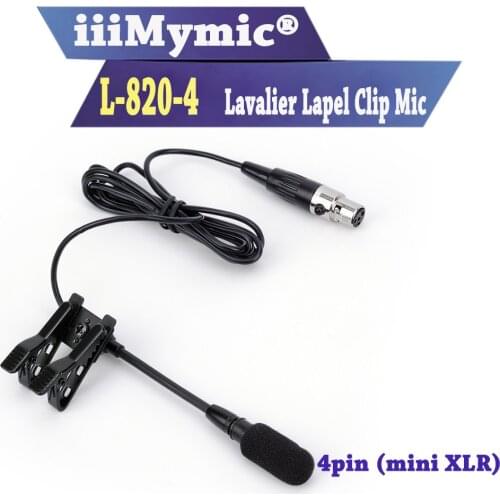 IiiMymic Pro Lavalier Speech Microphone For S Wireless Body-Pack Transmitter mini 4Pin XLR TA4F Large Sound-absorbing