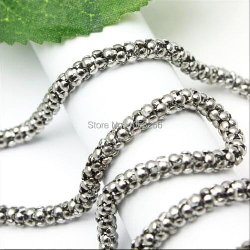Fashion Stainless Steel Jewelry popcorn link chain Necklace in women men necklace 3.2mm 20