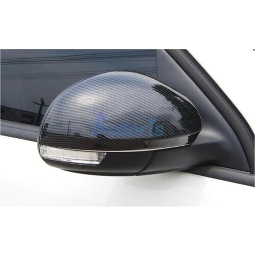 For Volkswagen VW Tiguan 2009-2015 Car Styling Carbon Fiber Color Rearview Cover Door Mirror Overlay Rear View Panel Accessories