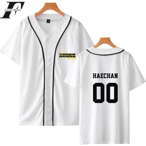 NCT 127 KPOP baseball t shirt women/men Summer Baseball tShirt 2019 V Neck Short Sleeve Loose t-shirt Korean Top
