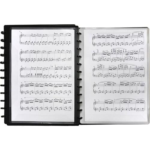 Plastic Double Side Sheet Musical Documents Black Spiral Display Organizer Notebook Music File Folder Factory Custom A4 Size