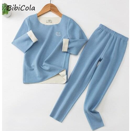 Childrens Pajamas Set Baby Suit Kids Clothes Set Toddler Boys Girls Spring Autumn Cartoon Printing Tops Pants Set Home Wear