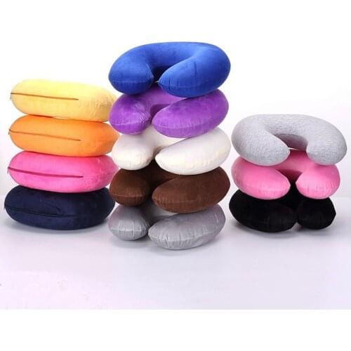Sale 1PC Headrest Soft U Shaped Cushion Air Flight Inflatable Pillows Car Nursing Cushion Travel Pillow Support Neck