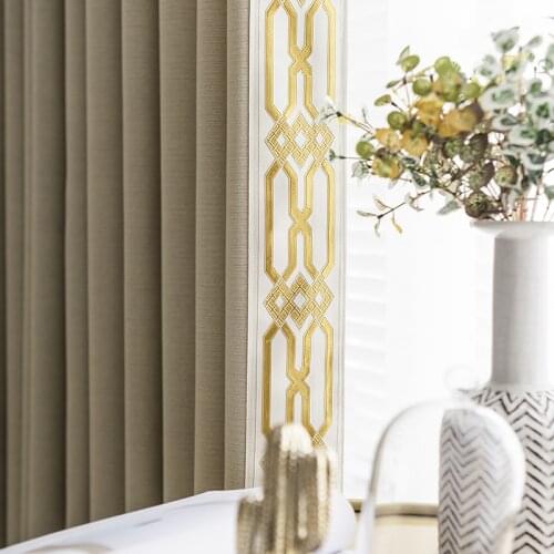 Custom curtain modern Simplicity Solid color lace livingroom cotton shading bedroom blackout curtain tulle valance drape M875