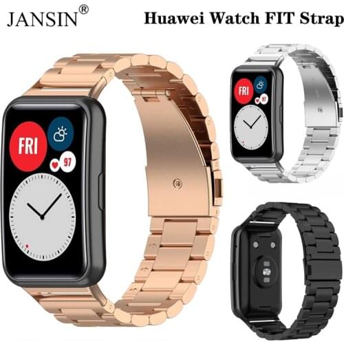 Watch Band For Huawei Watch Fit Strap Accessories Stainless Steel Metal Bracelet Band For Huawei Watch Fit Smart Watch Strap