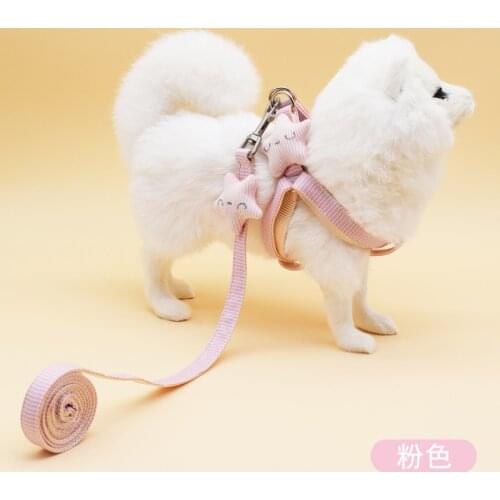 Pet Harness Starfish Dog Leash Pet Supplies Adjustable Five-Pointed Star Cute Traction Chest Harness Lattice Canvas Small Dog
