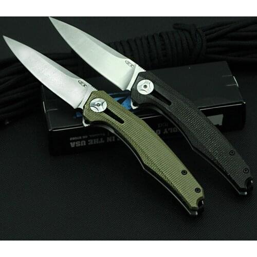 2021 Outdoor Knife ZT0707 Bearing Folding knife Daily carry Army green linen fiber handle pocket EDC tool