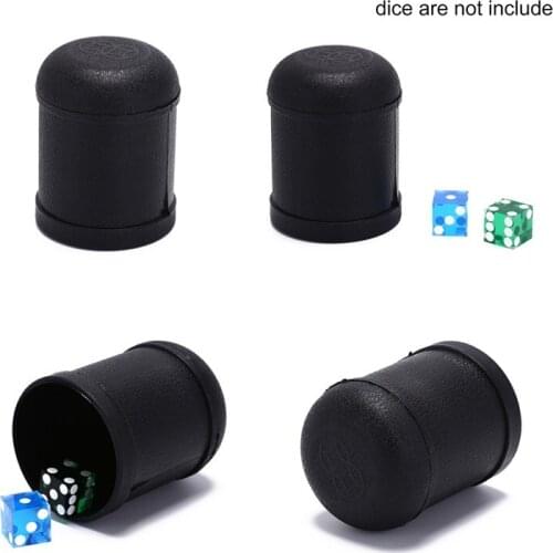 Gmarty 1Pc high quality Dice Cup Plastic Material Black Game Toy Bar KTV Entertainment Shaking Dice Cup Wholesale 7.5cm X 10cm