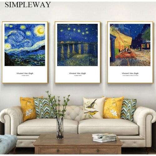 Van Gogh Canvas Art Print Abstract Landscape Poster Starry Night Wall Painting Famous Artwork Classic Picture Home Decoration
