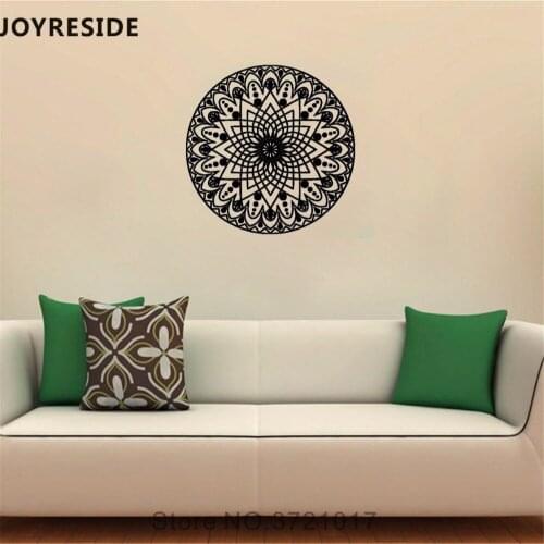JOYRESIDE Indian CIrcle Pattern Wall Decal Mandala Wall Sticker Religion Vinyl Decal Home Livingroom Decor Interior Design A713