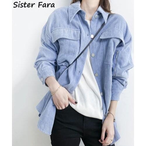 Sister Fara Spring Fashion Lantern Sleeve Womens Shirt Double Pocket Long Sleeve Blouse Autumn Ladies Single Breasted Blouses