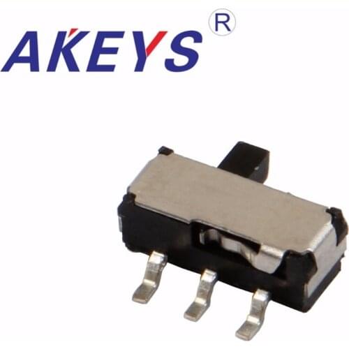 100PCS MSKT-12D14 MINI-G2 slide switch 2P2T DPDT SMD SMT 3 pin side slide right reset mini toggle switches