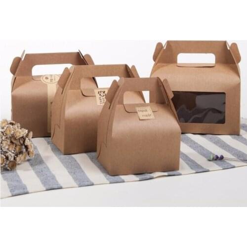 12pcs Wholesale New Style Kraft Paper Favor Bag Cupcake Boxes Cupcake Packing Cake Boxes Gift Box
