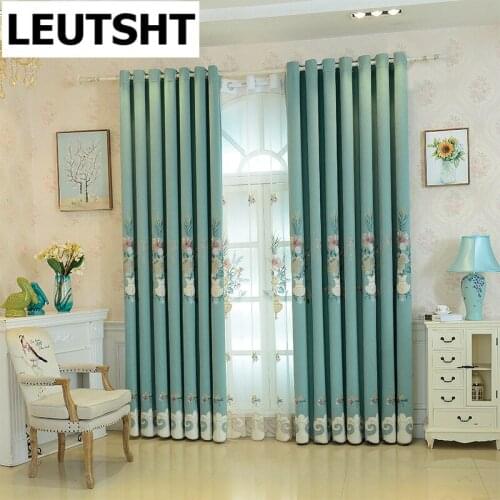 2021 European-style High-end Large Vase Embroidered Curtains for Villa Living Room Bedroom Study Blackout Curtain Customization