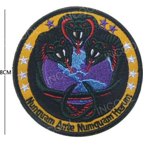 3D Snake Embroidery Patch Military Tactical Patches Emblem Appliques Hook & Loop Fastener Embroidered Badges For Clothing